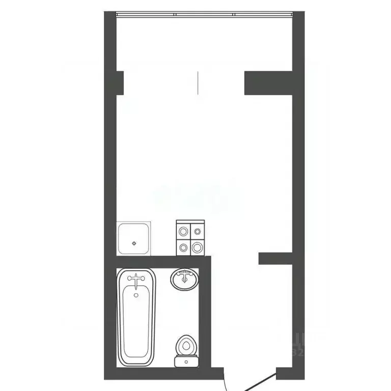 Студия Тюменская область, Тюмень Харьковская ул., 69а (12.1 м) - Фото 2