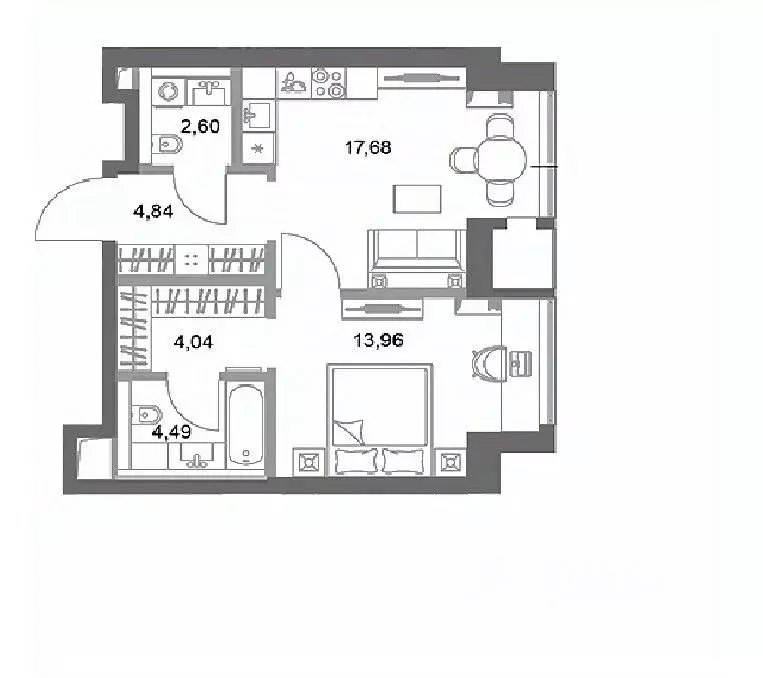 1-к кв. Москва 5-й Донской проезд, вл21к6 (47.61 м) - Фото 2