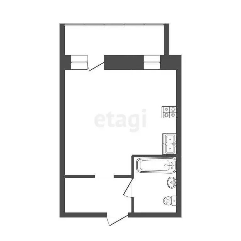 Квартира-студия: Омск, проспект Комарова, 11/4 (31 м) - Фото 1