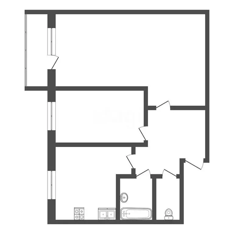 2-комнатная квартира: Тюмень, микрорайон Антипино, улица Будённого, 12 ... - Фото 1