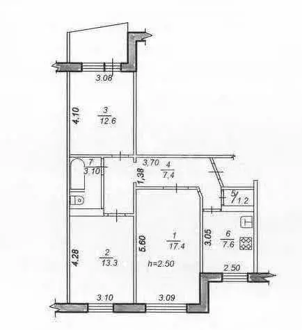 3-комнатная квартира: Хабаровск, Вяземская улица, 8 (65 м) - Фото 1