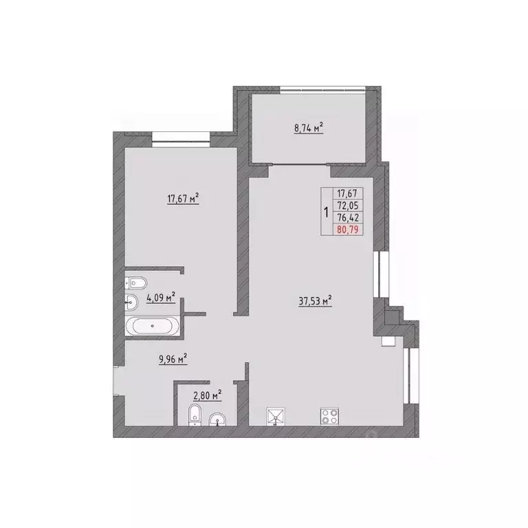 1-к кв. Ивановская область, Иваново Кооперативная ул., 3 (80.79 м) - Фото 0