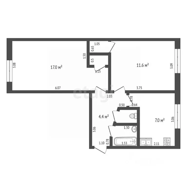 2-к кв. Московская область, Дмитровский муниципальный округ, пос. ... - Фото 2