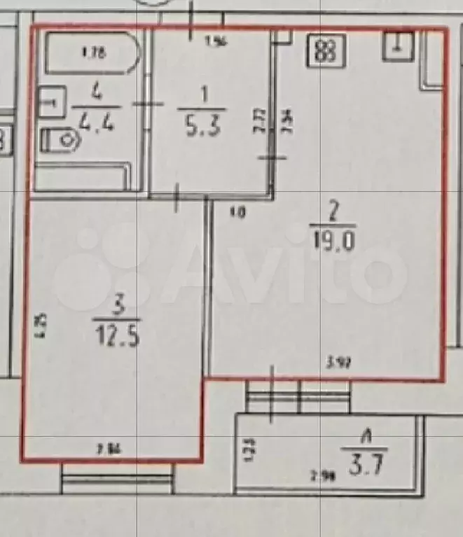 2-к. квартира, 42 м, 8/9 эт. - Фото 0