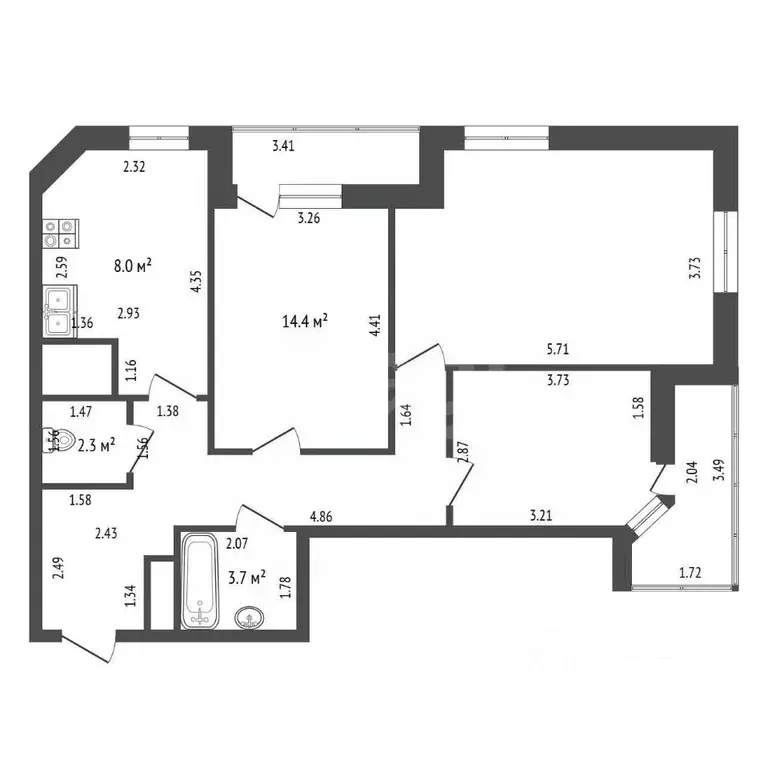 3-к кв. Самарская область, Самара просека 5-я, 110В (77.2 м) - Фото 2