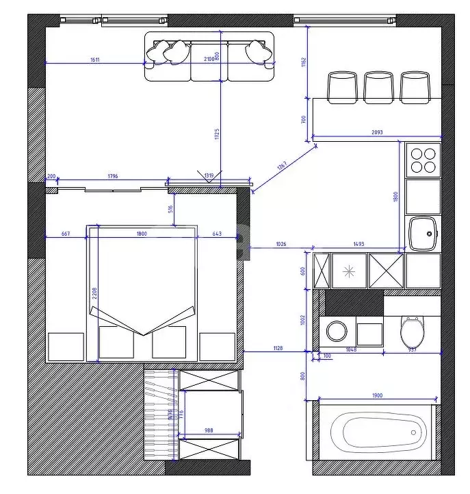 1-к кв. Московская область, Лосино-Петровский городской округ, ... - Фото 2