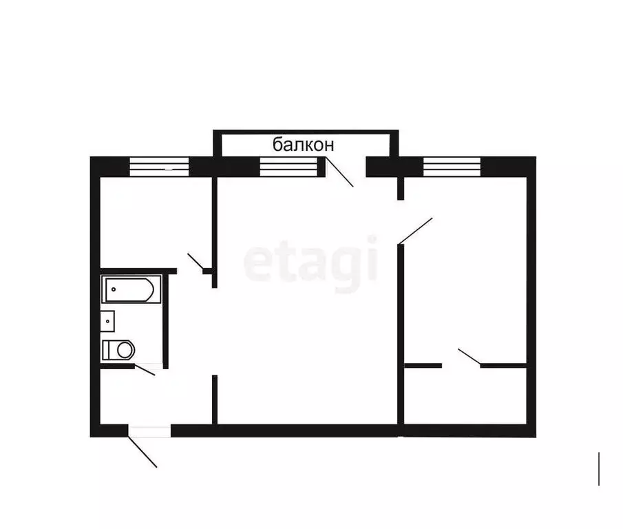 2-комнатная квартира: Златоуст, 2-я Тесьминская улица, 72 (45.6 м) - Фото 1
