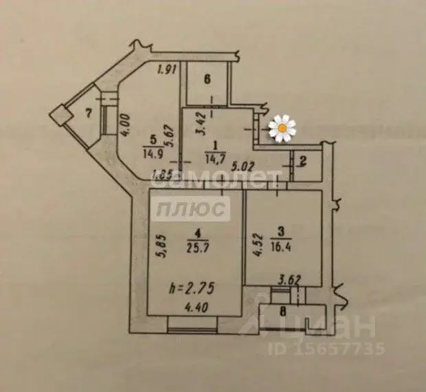 2-к кв. Омская область, Омск ул. Марченко, 11 (82.2 м) - Фото 2