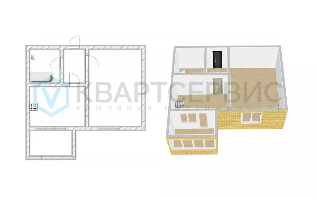 1-к кв. Омская область, Омск ул. Кирова, 4 (27.5 м) - Фото 2