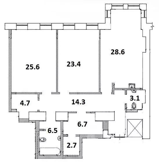 3-к кв. Санкт-Петербург наб. Реки Фонтанки, 127 (117.8 м) - Фото 2