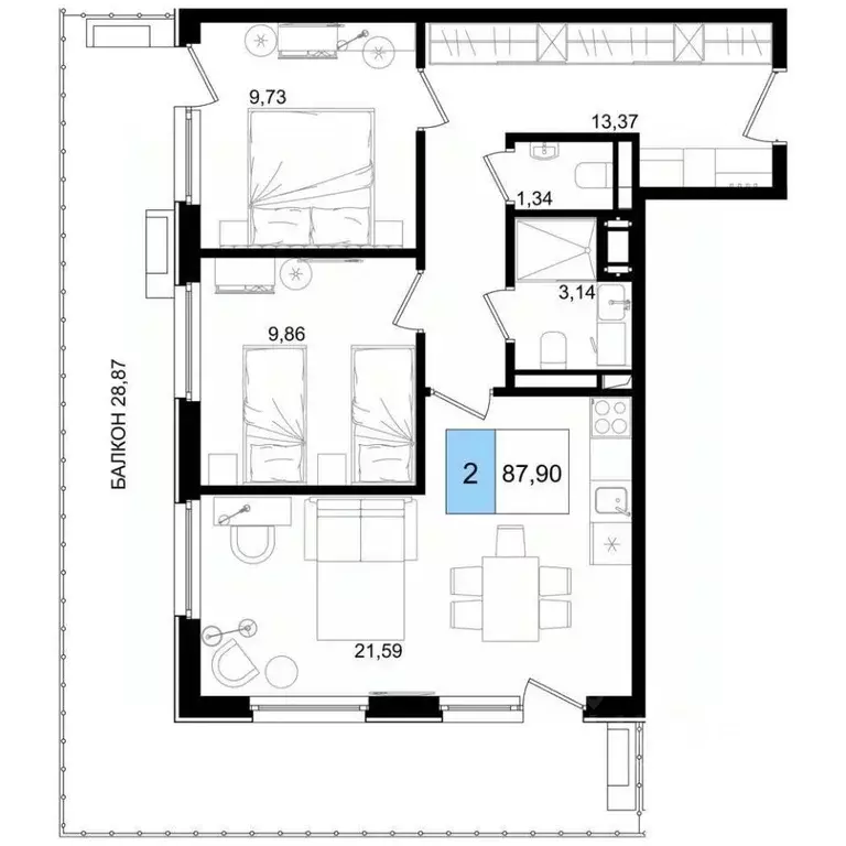 3-к кв. Краснодарский край, Анапа проезд Межсанаторный, 33 (87.9 м) - Фото 1