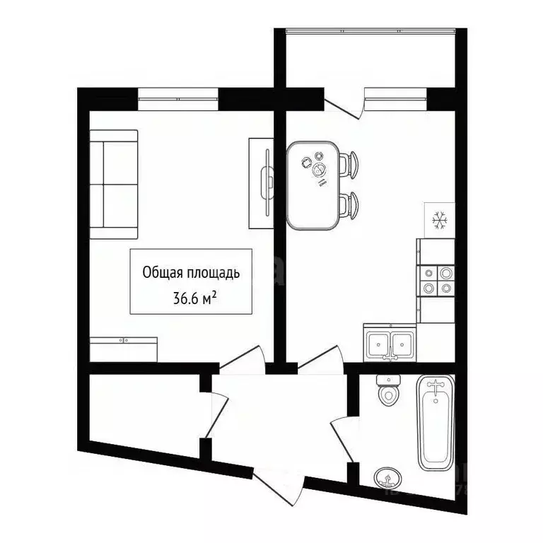 1-к кв. Новосибирская область, Бердск ул. Рогачева, 4 (36.6 м) - Фото 2