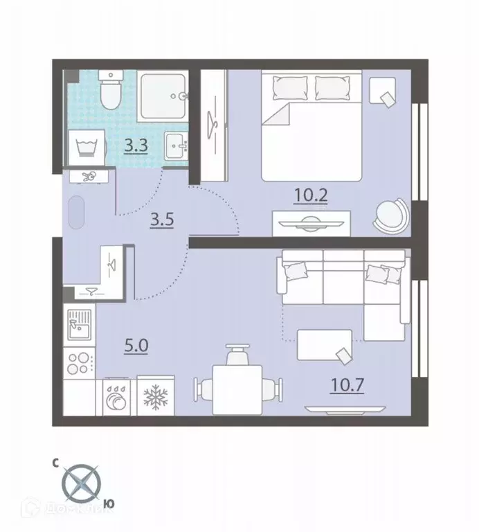 Продаётся 1-к квартира, 32.7 м - Фото 1