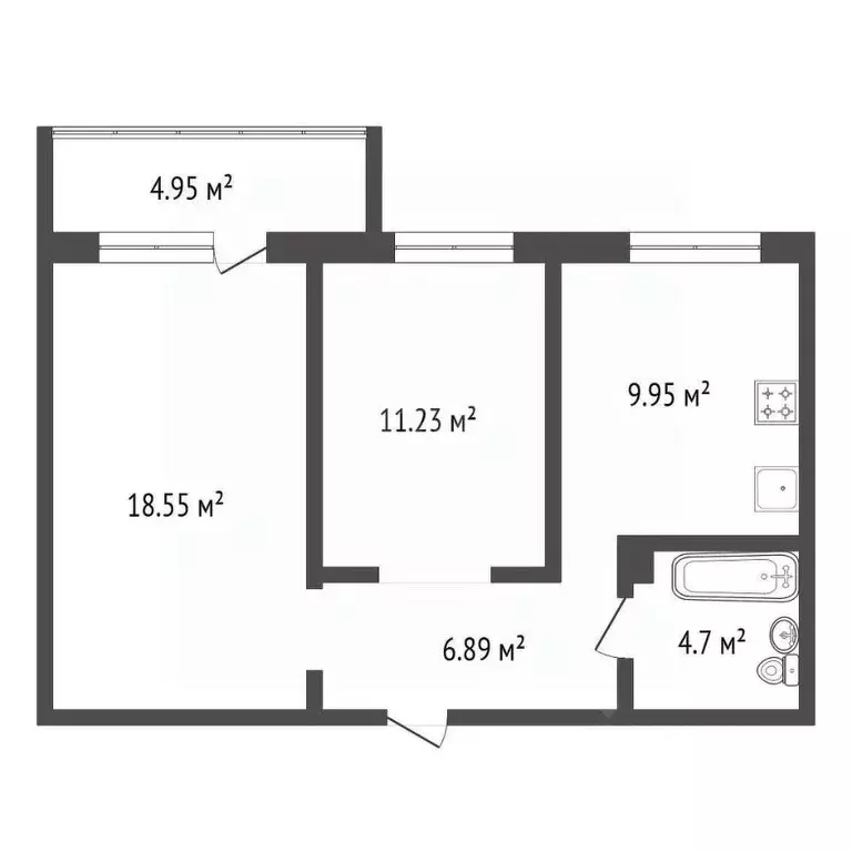 2-к кв. Красноярский край, Красноярск Соколовская ул., 20Д (52.81 м) - Фото 2