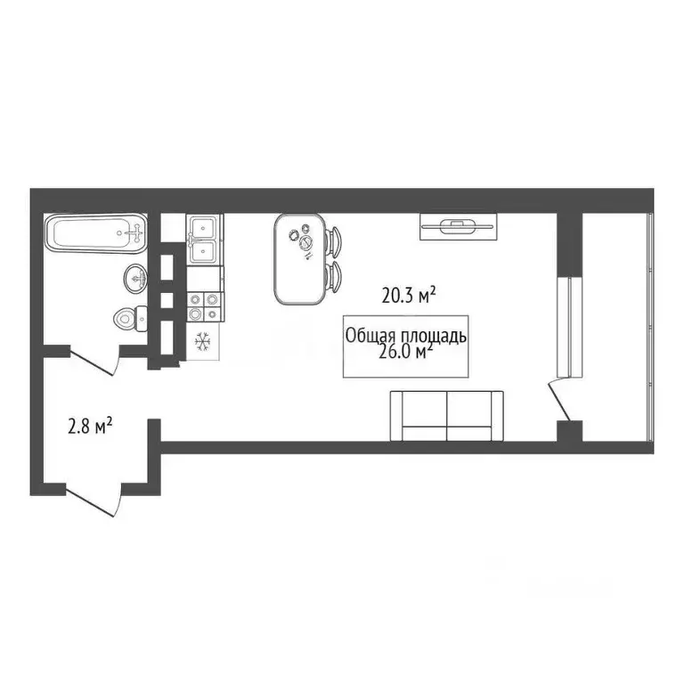 Студия Новосибирская область, Новосибирск Затулинский жилмассив, ул. ... - Фото 2