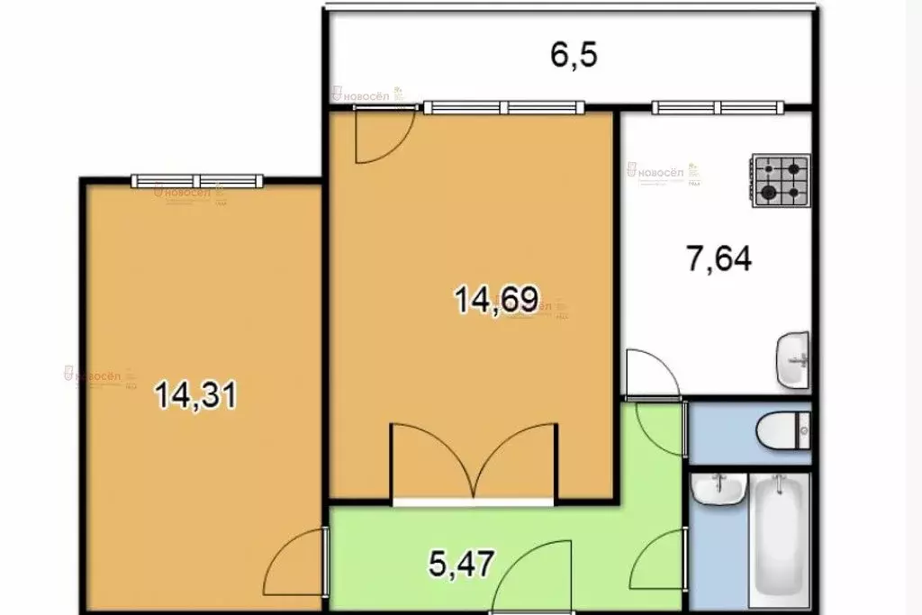 2-комнатная квартира: Екатеринбург, Советская улица, 58 (47.7 м) - Фото 0