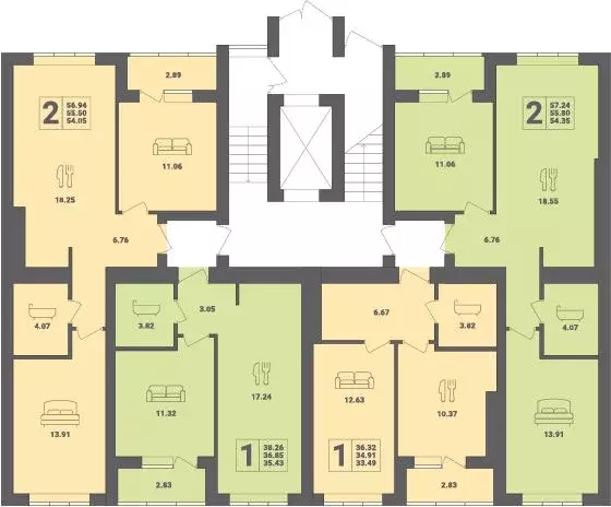 2-к кв. Калининградская область, Пионерский ул. Гептнера, 9к1 (57.24 ... - Фото 2