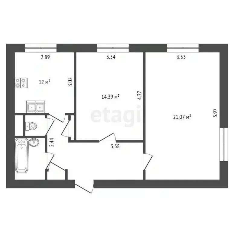 1-к кв. Санкт-Петербург просп. Тореза, 15 (44.5 м) - Фото 1