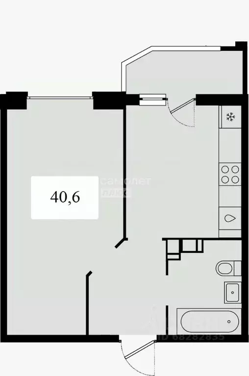 1-к кв. Краснодарский край, Краснодар ул. Григория Булгакова, 8 (40.0 ... - Фото 2
