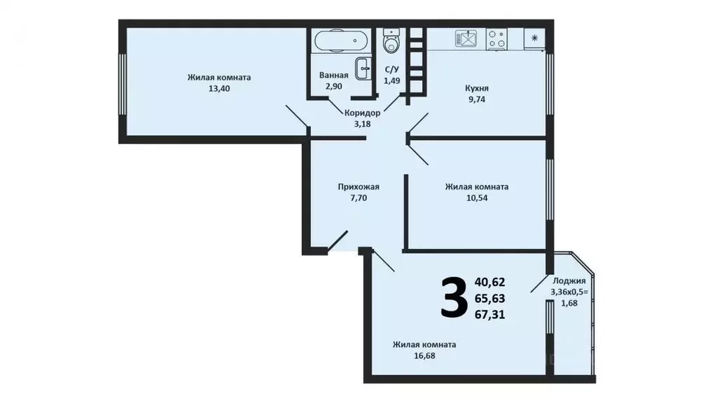 3-к кв. Адыгея, Тахтамукайский район, Яблоновский пгт Солнечная ул., ... - Фото 2