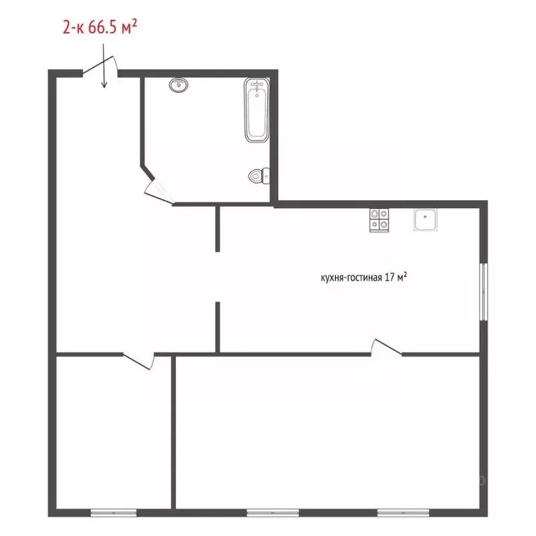 2-к кв. Свердловская область, Екатеринбург ул. Большакова, 25 (66.5 м) - Фото 2