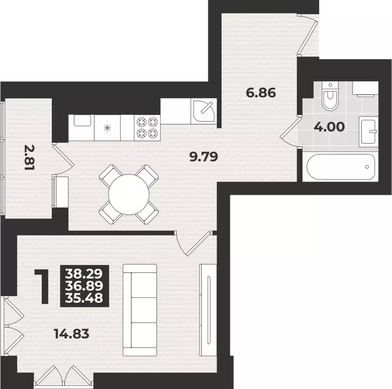 1-к кв. Калининградская область, Калининград ул. Героя России ... - Фото 1