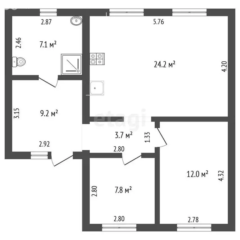 Дом в Ялуторовск, улица Мичурина (64 м) - Фото 1