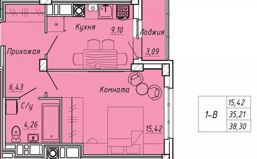 1-к кв. Ивановская область, Иваново Апрельская ул., 95 (38.3 м) - Фото 0