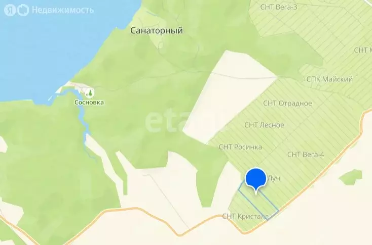 Участок в Бердск, СНТ Яблонька (5.6 м) - Фото 1