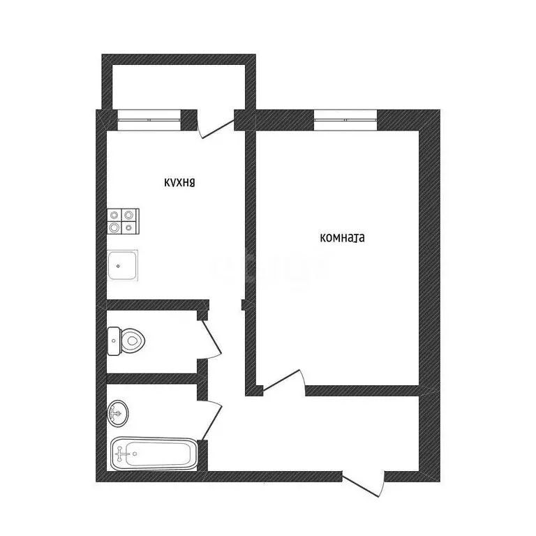 1-комнатная квартира: Кириши, Молодёжный бульвар, 1 (28.8 м) - Фото 1