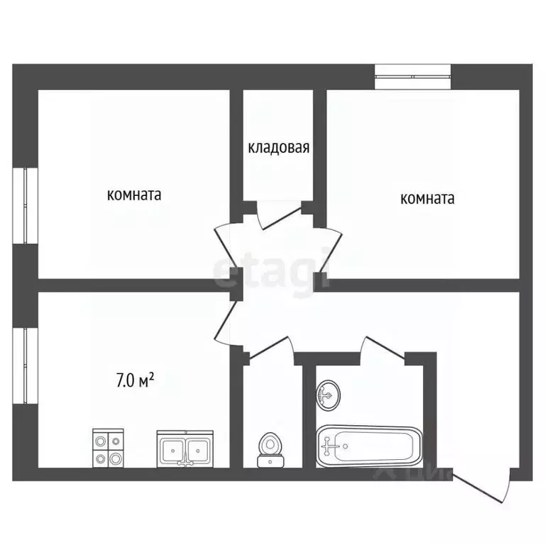 2-к кв. Ямало-Ненецкий АО, Муравленко ул. Ленина, 129 (54.2 м) - Фото 1