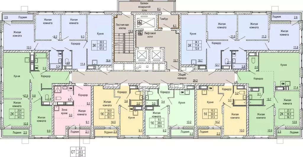 1-к кв. Нижегородская область, Нижний Новгород Кузнечиха Город жилой ... - Фото 2