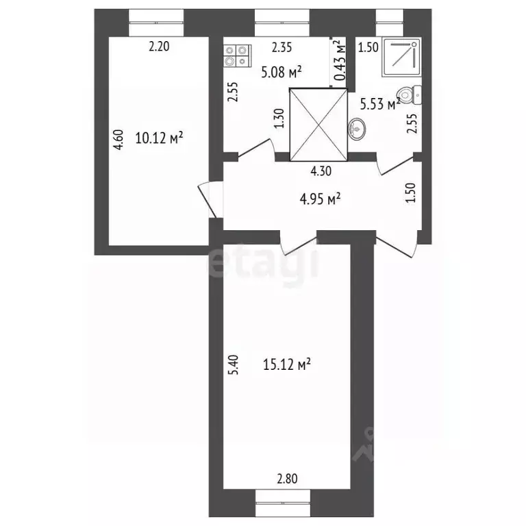 2-к кв. Алтайский край, Косихинский район, с. Налобиха Новый пер., 5 ... - Фото 2