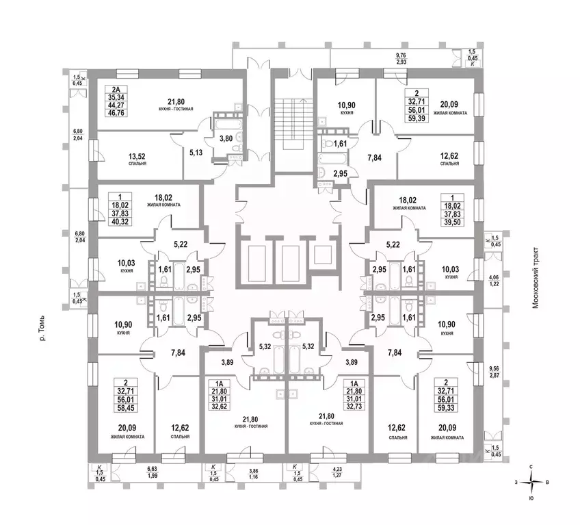 Студия Томская область, Томск тракт Московский, 109Бк3 (32.62 м) - Фото 1