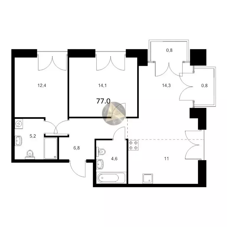 2-комнатная квартира: Санкт-Петербург, набережная Обводного канала, ... - Фото 1