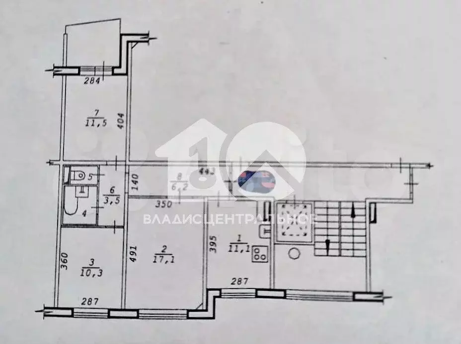 3-к. квартира, 64 м, 8/9 эт. - Фото 0