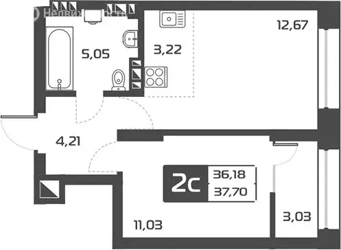 1-комнатная квартира: Новосибирск, Выборная улица, 135 (37 м) - Фото 0