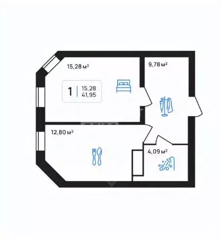 1-к кв. Липецкая область, Липецк ул. Железнякова (41.95 м) - Фото 2