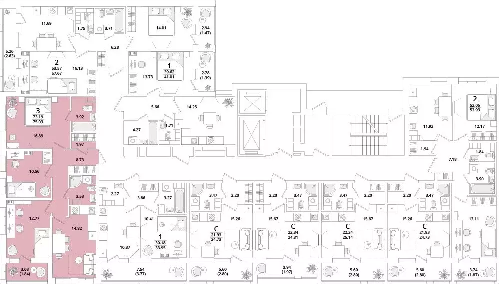 3-к кв. Санкт-Петербург Кубинская ул., 82к3с1 (75.4 м) - Фото 1