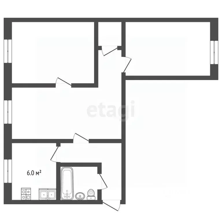 3-к кв. Владимирская область, Муром Муромская ул., 4 (57.0 м) - Фото 2