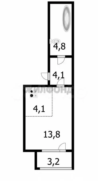 1-к. квартира, 26,2 м, 13/16 эт. - Фото 0