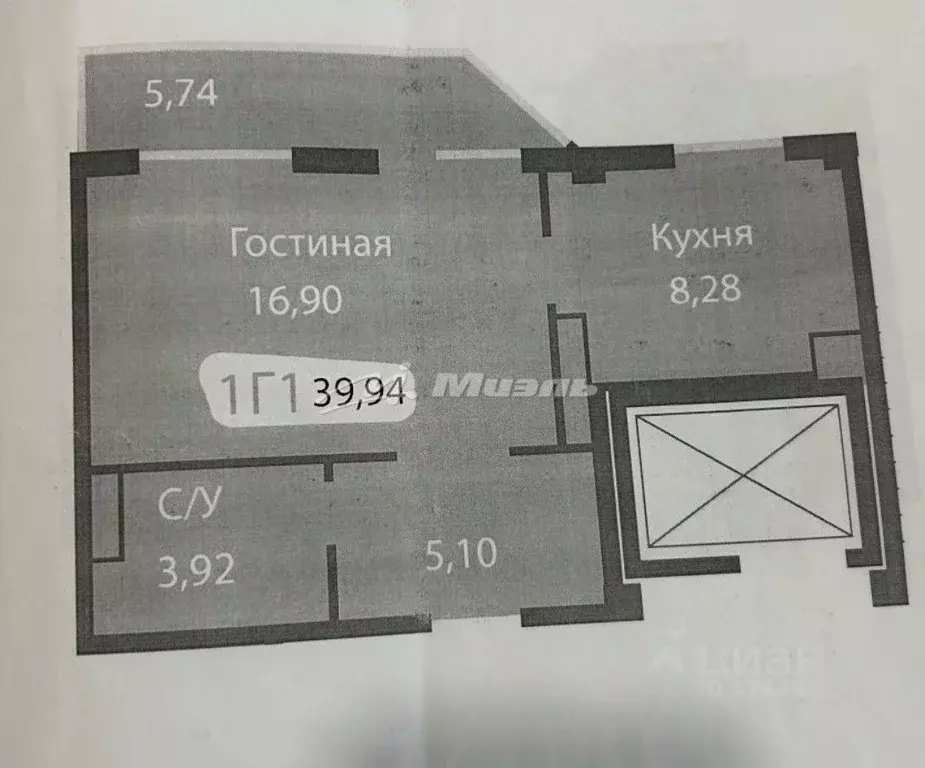 1-к кв. Крым, Симферополь ул. Старозенитная, 5 (39.94 м) - Фото 2