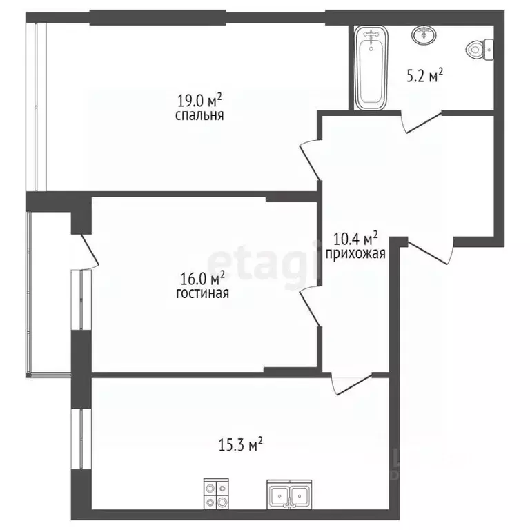 2-к кв. Калининградская область, Светлогорск ул. Динамо, 14 (67.0 м) - Фото 1