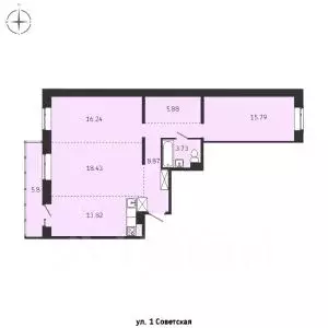 3-к кв. Иркутская область, Иркутск Советская ул., 115/1 (88.56 м) - Фото 0