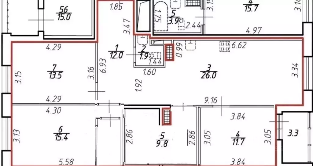 3-к кв. Санкт-Петербург Белоостровская ул., 10к3 (93.6 м) - Фото 2