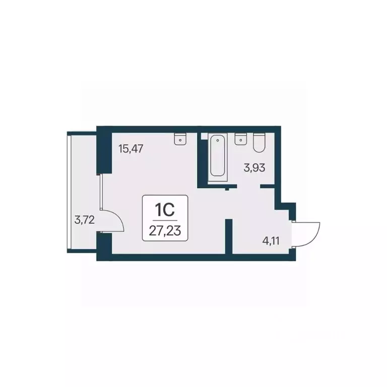 Студия Новосибирская область, Новосибирск Игарская ул., 19/4 (27.23 м) - Фото 0