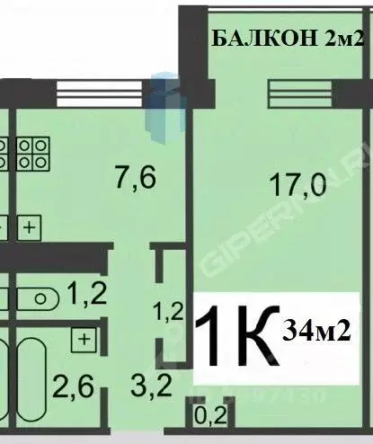 1-к кв. Нижегородская область, Нижний Новгород ул. Героя Попова, 9/2 ... - Фото 2