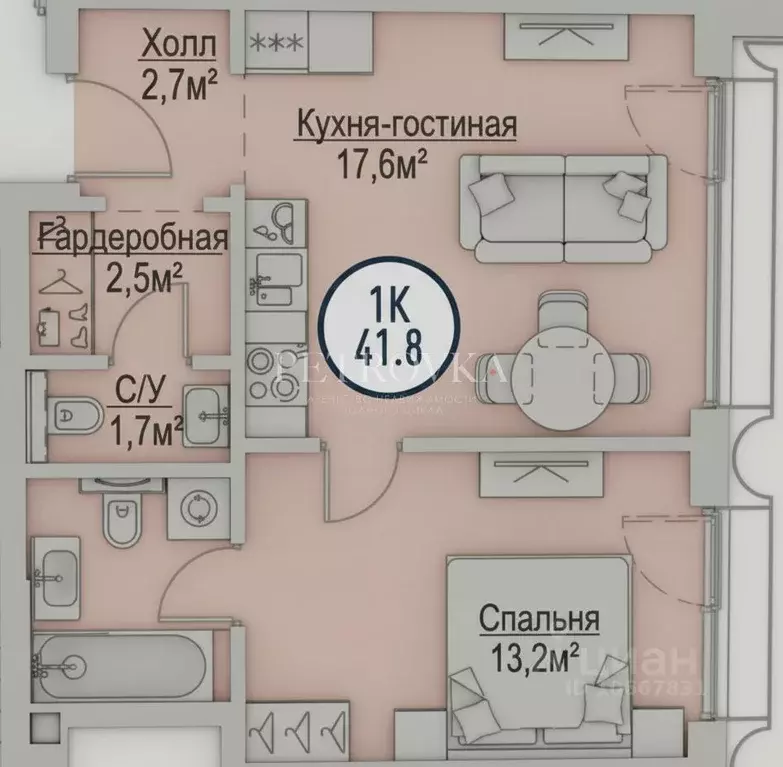 1-к кв. Москва Волгоградский просп., 32/5к2 (41.8 м) - Фото 2