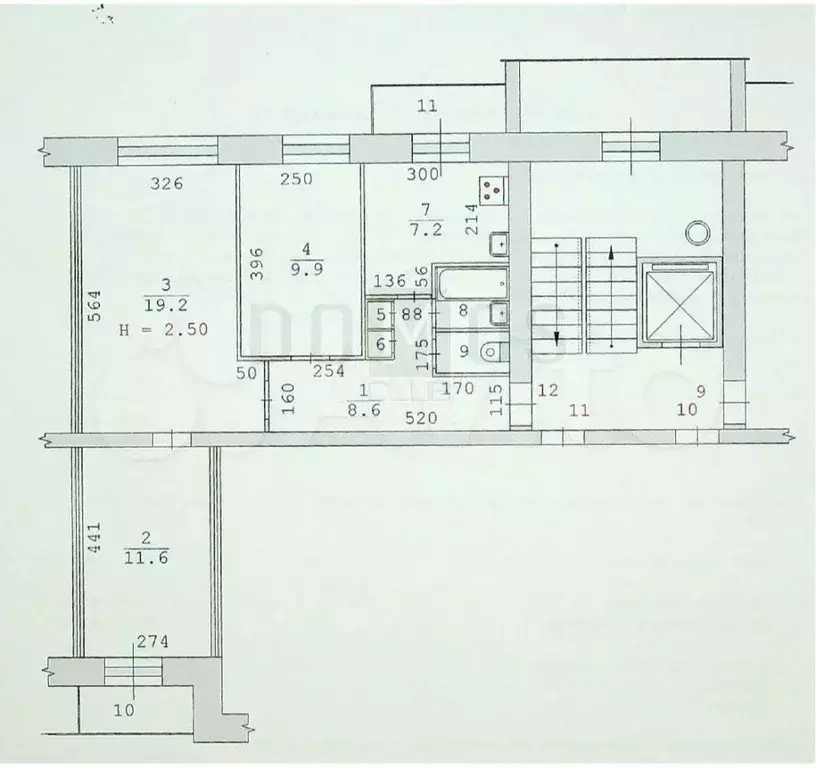 3-к. квартира, 60,4 м, 3/9 эт. - Фото 0