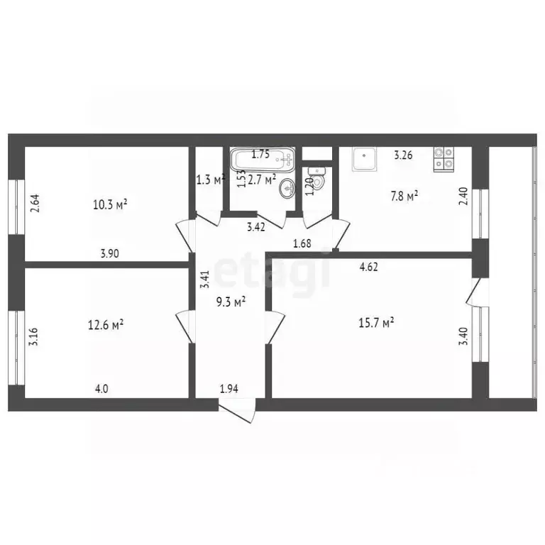 3-к кв. Оренбургская область, Оренбург Ялтинская ул., 47 (60.7 м) - Фото 1